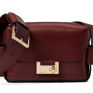 AllSaints Frankie 3-In-1 Leather Crossbody Bag Burgundy Red NWT